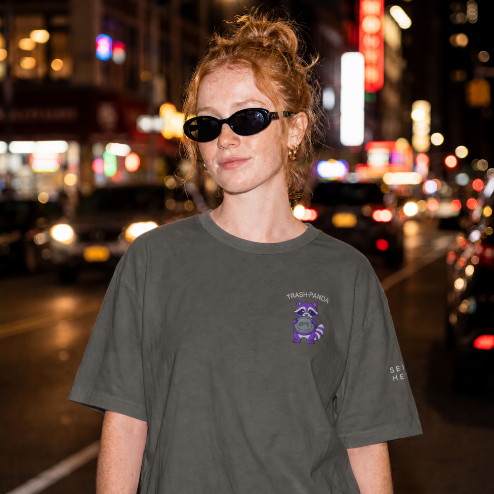 Trash Panda Embroidered T-Shirt | Comfort Colors 1717 | Sizes S-4XL