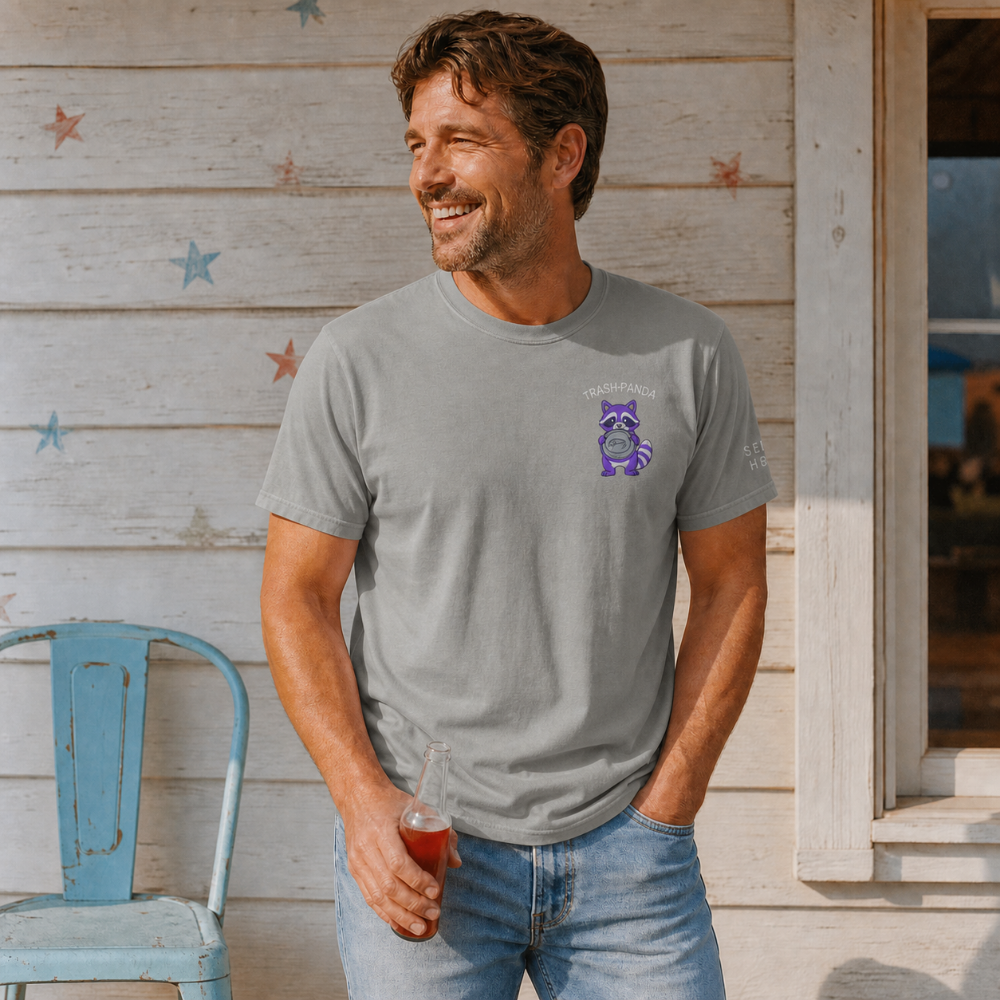 Trash Panda Embroidered T-Shirt | Comfort Colors 1717 | Sizes S-4XL