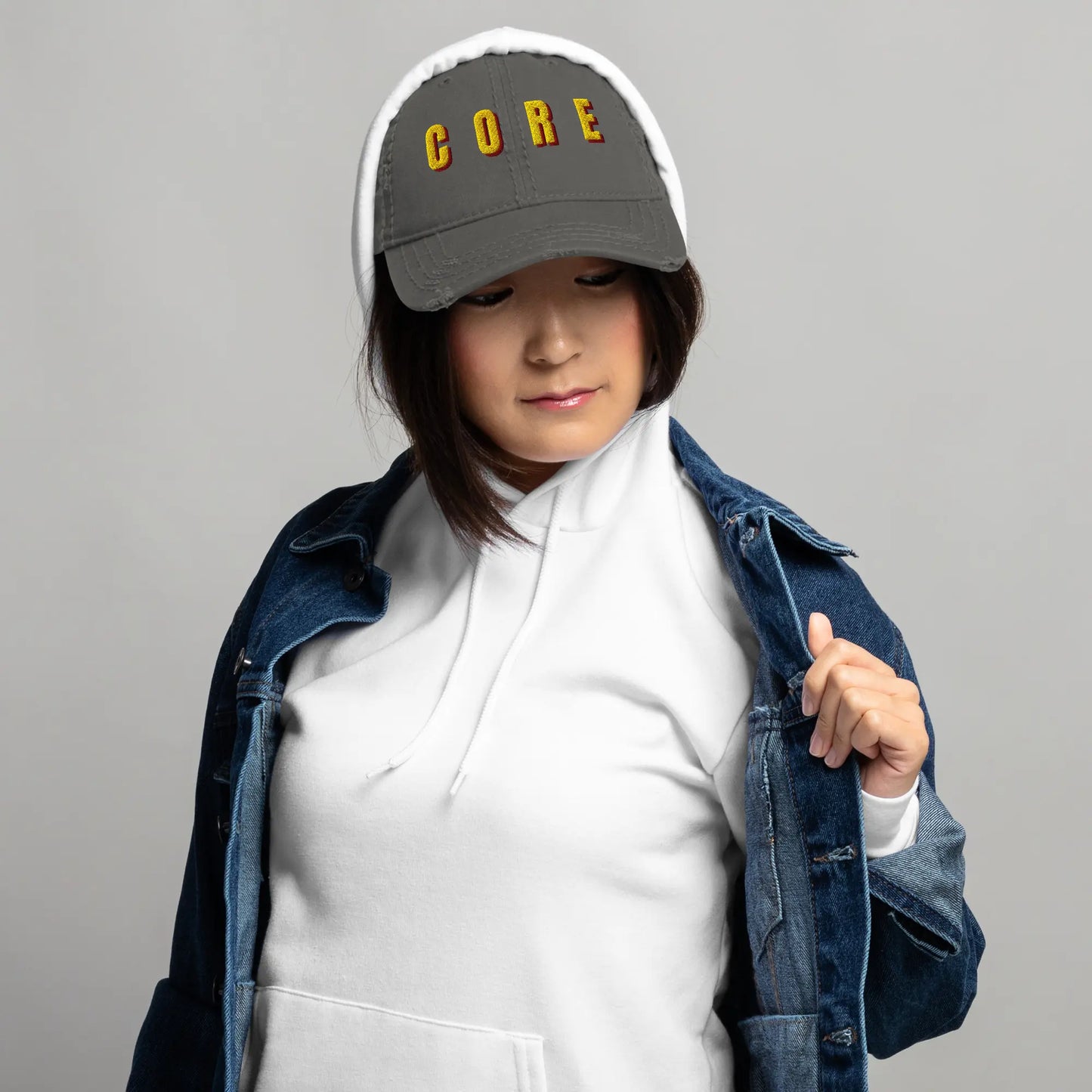 “CORE” 3D Embroidered Dad Hat | High-Contrast Industrial Cap | Nova & Joy