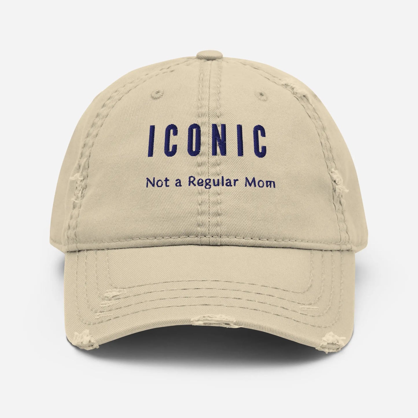 "ICONIC" 3D Embroidered Dad Hat | Vintage Washed Sand Cap | Nova & Joy