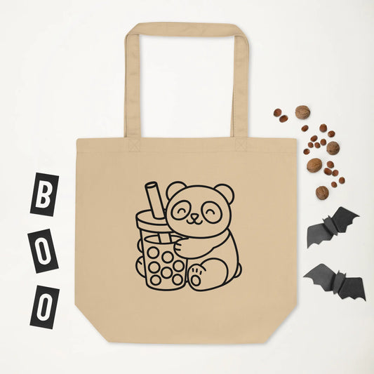 Coordinates of Joy | The Panda Boba Organic Cotton Tote Bag