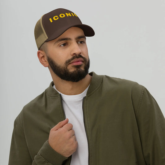 ICONIC Embroidered Trucker Hat, Breathable Mesh Back Streetwear Cap by Nova and Joy