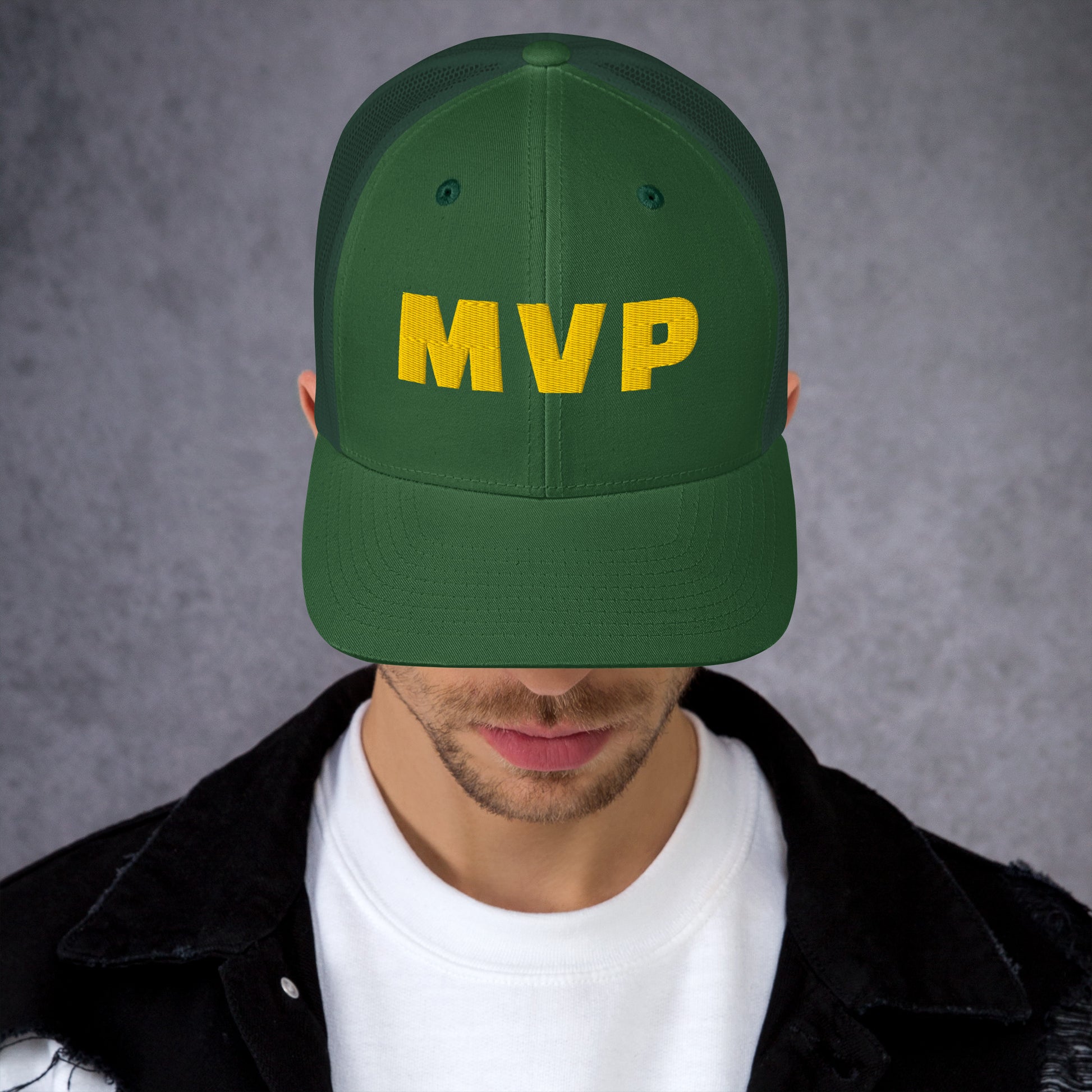 MVP Embroidered Trucker Hat, Breathable Mesh Back Streetwear Cap by Nova and Joy