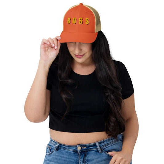 "BOSS" Industrial 3D Shadow Trucker Hat | Heavy-Duty Signature Cap