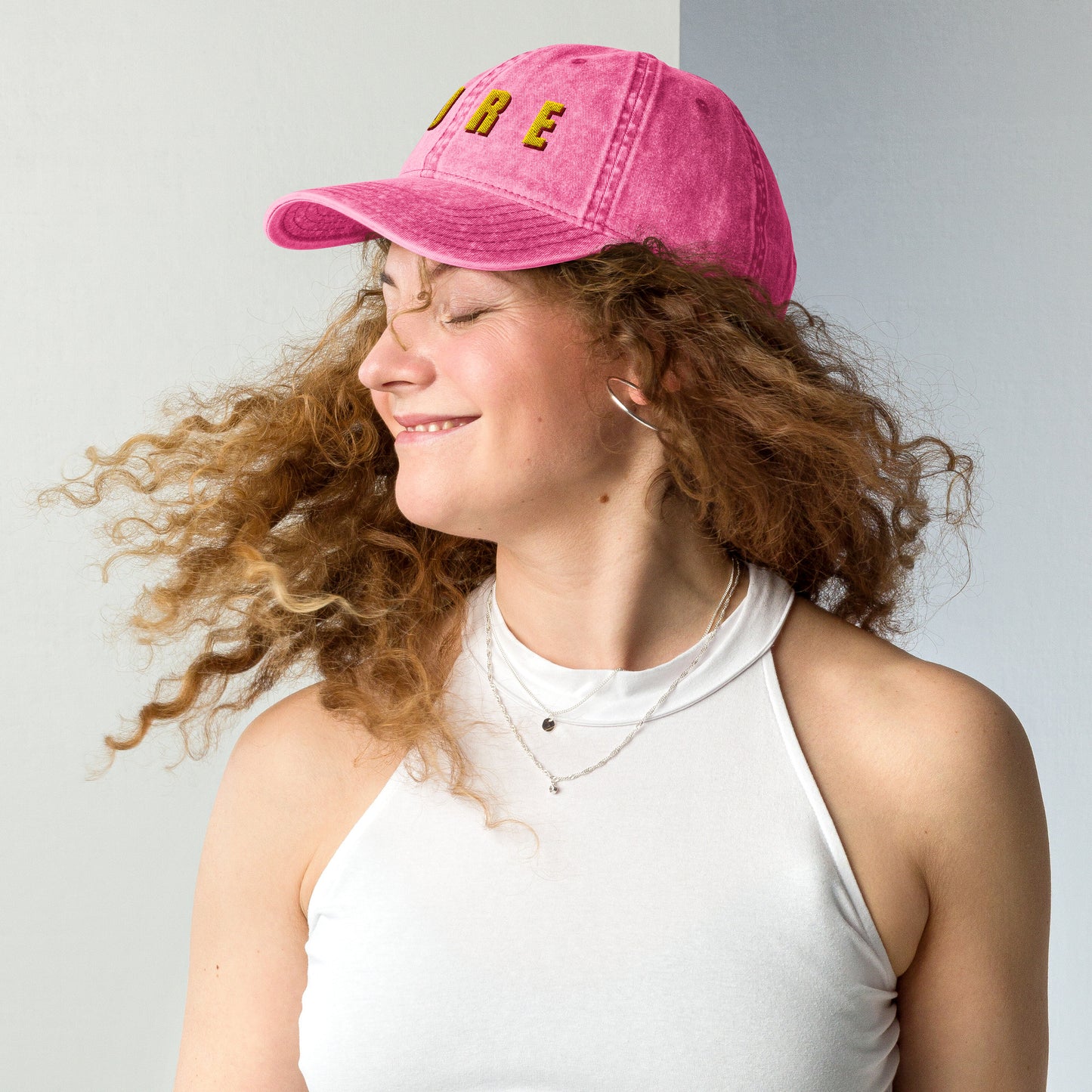 PURE Embroidered Distressed Dad Hat, Minimalist Style Premium Cotton Baseball Cap by Nova and Joy